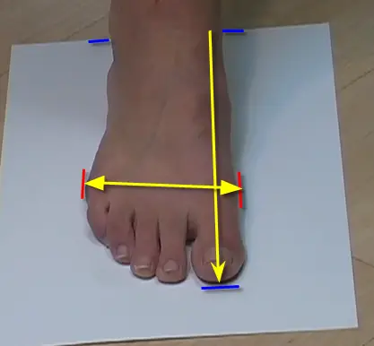 measuring foot size